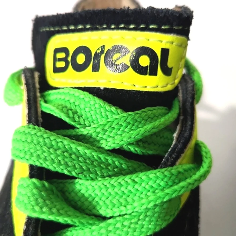 Boreal Ace Lucky Charm Rock Climbing Shoe Black Suede w/Yellow & Lime Size 5 - Picture 7 of 13